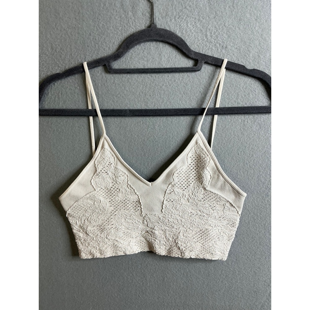 Mahina Top Women's Small Lace Bralette Floral V Neck Sleeveless Crop Top